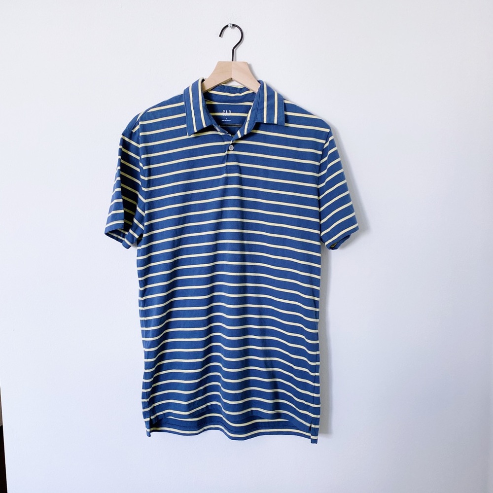 GAP Striped Blue & Yellow Polo Shirt